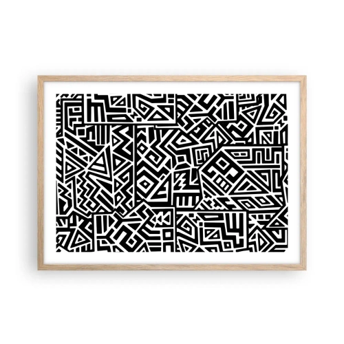 Poster in light oak frame - Precolumbian Composition - 70x50 cm
