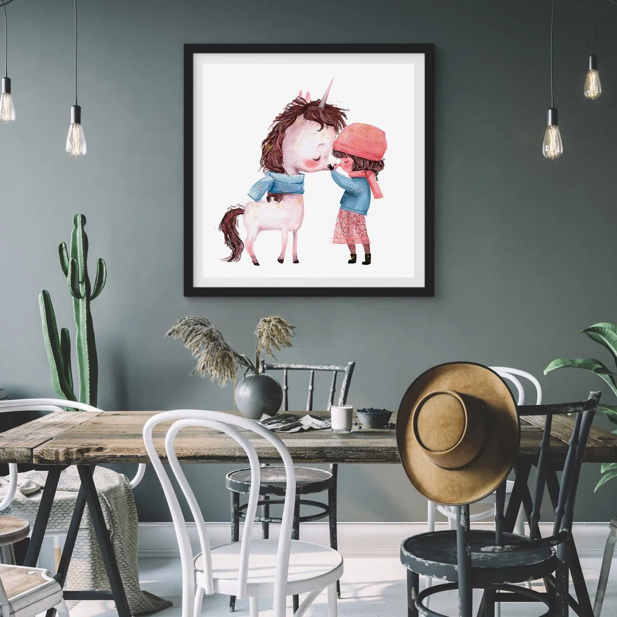 Poster in black frame - Winter Tale - 60x60 cm