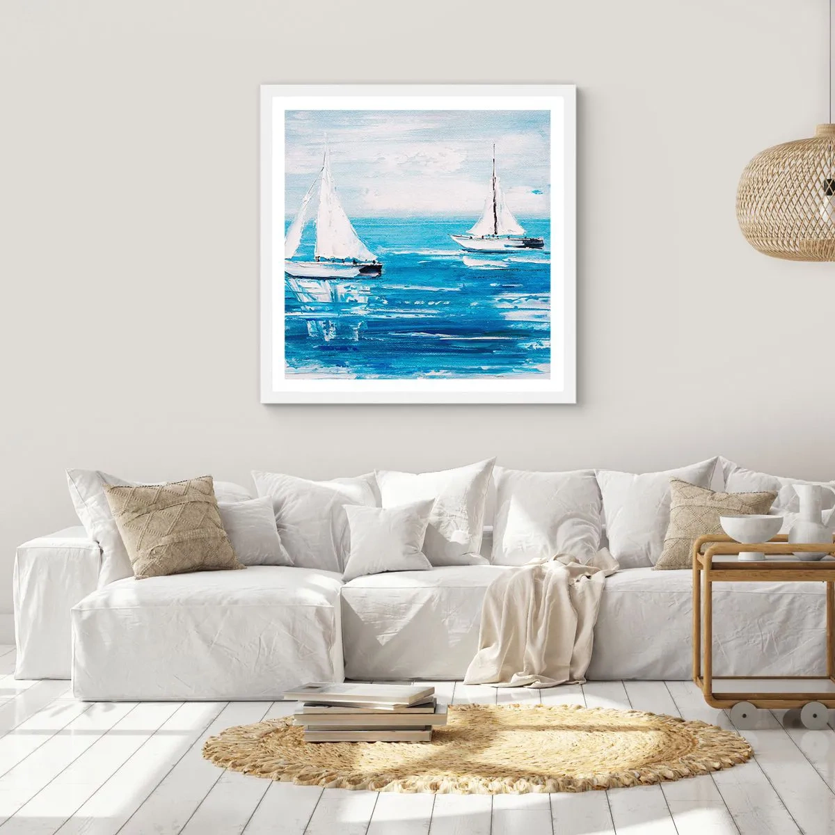 Poster in white frmae - With a Friend by the Side - 40x40 cm