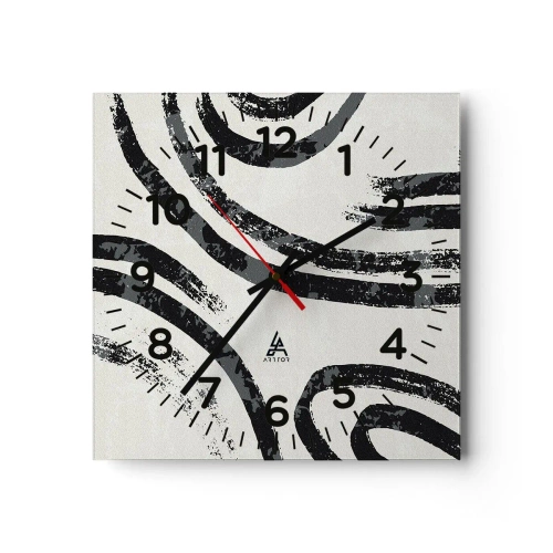 Wall clock - Clock on glass - Stopped Half Way - 40x40 cm