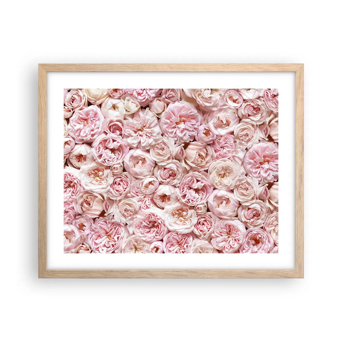 Poster in light oak frame - Decked with Roses - 50x40 cm