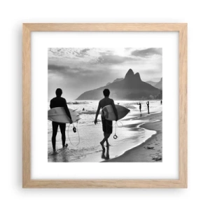 Poster in light oak frame - Samba for One Wave - 30x30 cm