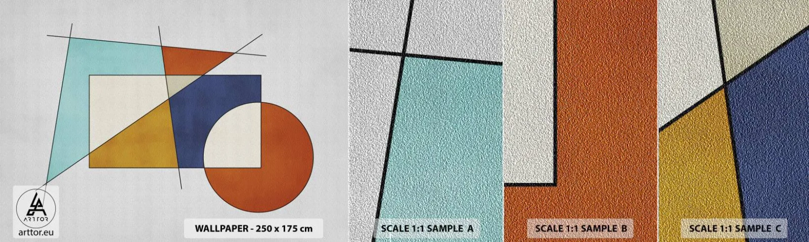 Photo Wallpaper Sample Premium Sand - Abstract: Modernist Fun - Geometric, Modern, Minimalism - 100x30 cm