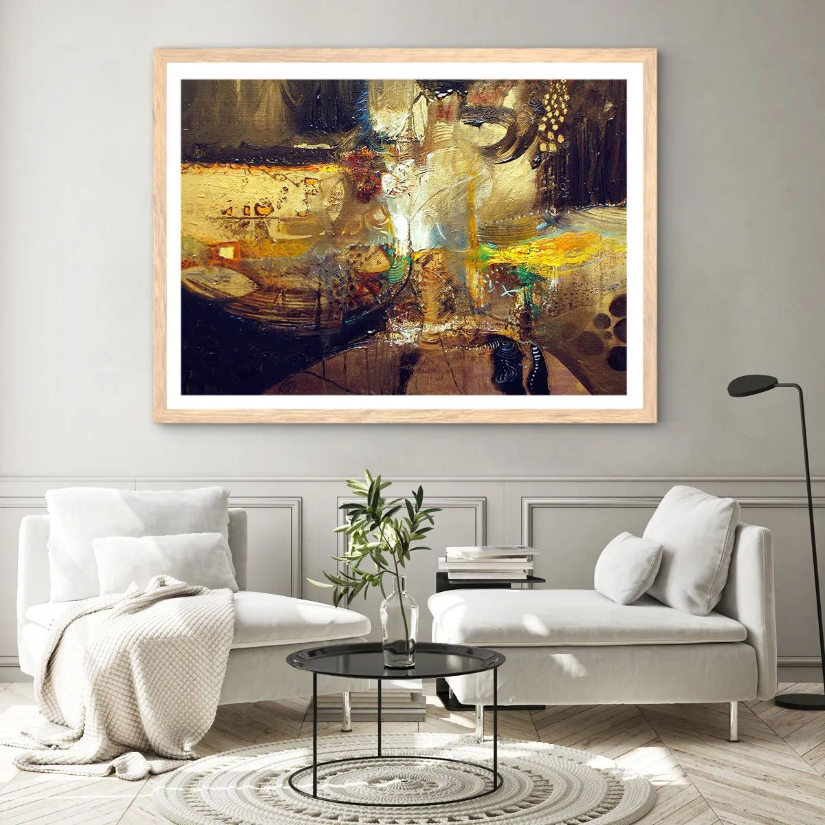 Poster in light oak frame - Cold, Warm, Hot - 91x61 cm