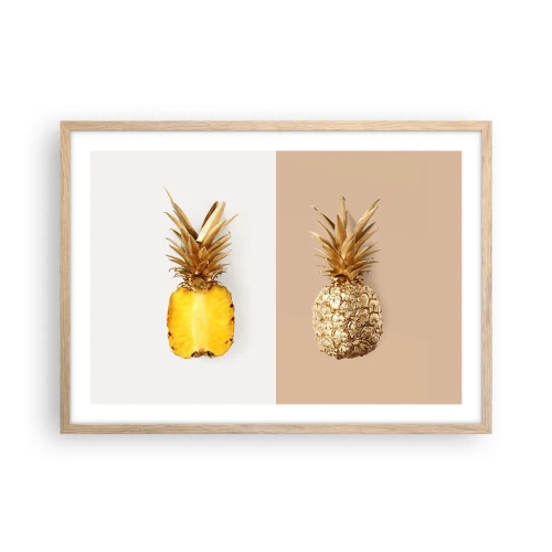 Poster in light oak frame - Pineapple for Us - 70x50 cm