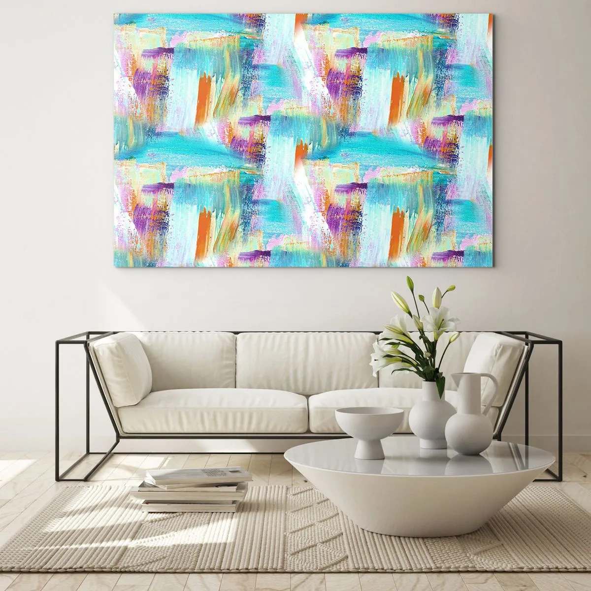 Glass picture - Cheerfully Interwoven - 100x70 cm