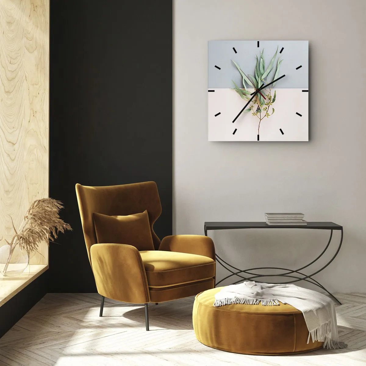 Wall clock - Clock on glass - Pastel Subtlety - 40x40 cm