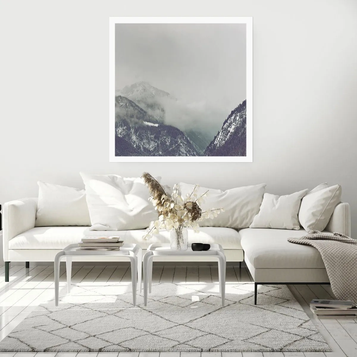 Poster - Foggy valley - 30x30 cm