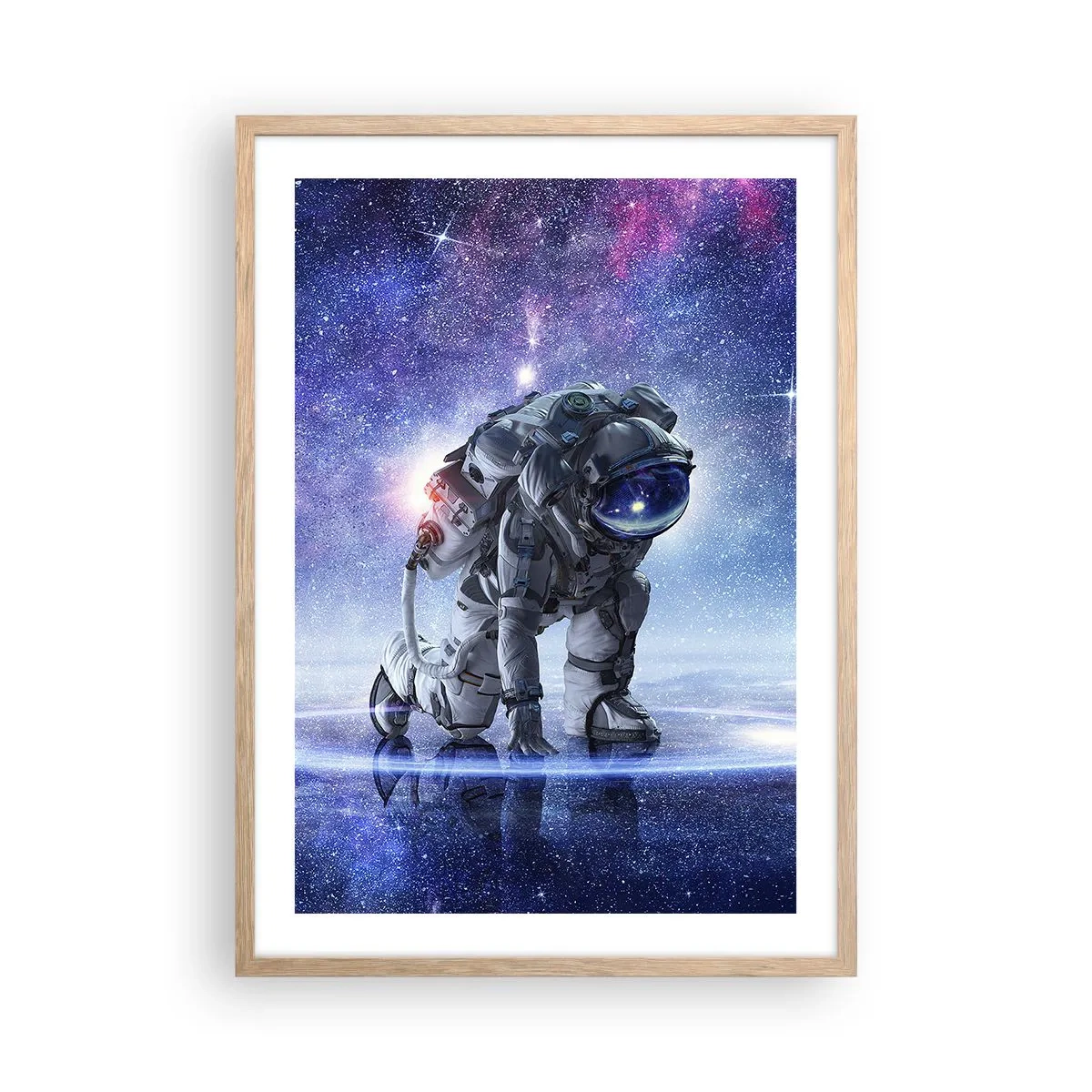 Poster in light oak frame - Starry Night above Me - 50x70 cm