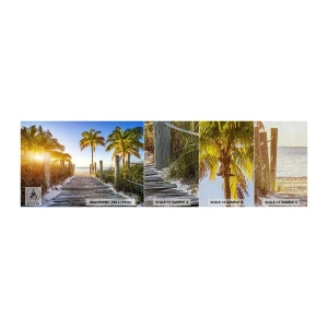 Photo Wallpaper Sample Premium Sand - Straight to Paradise - Landscape, Coconut Palm, Beach - 100x30 cm