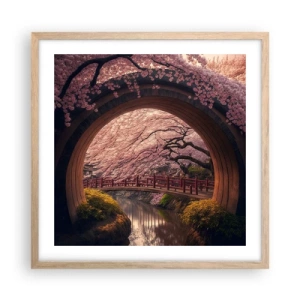 Poster in light oak frame - Japanese Spring - 50x50 cm