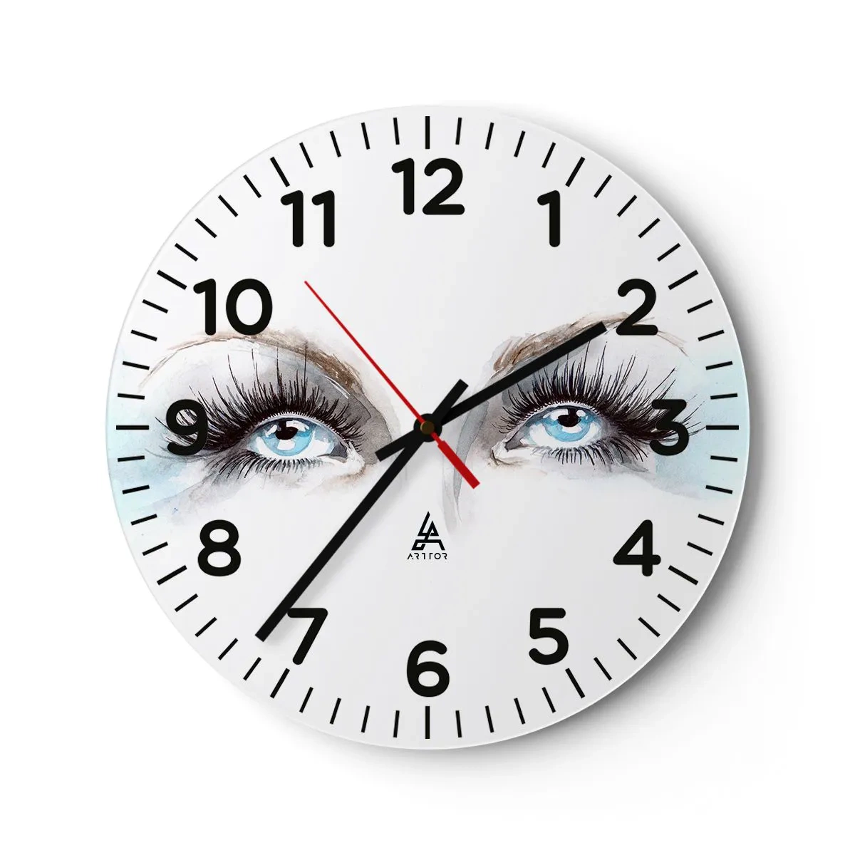 Wall clock - Clock on glass - Eyes ofaAn Angel? - 40x40 cm
