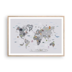 Poster in light oak frame - Tell Me Where You Are From - 100x70 cm