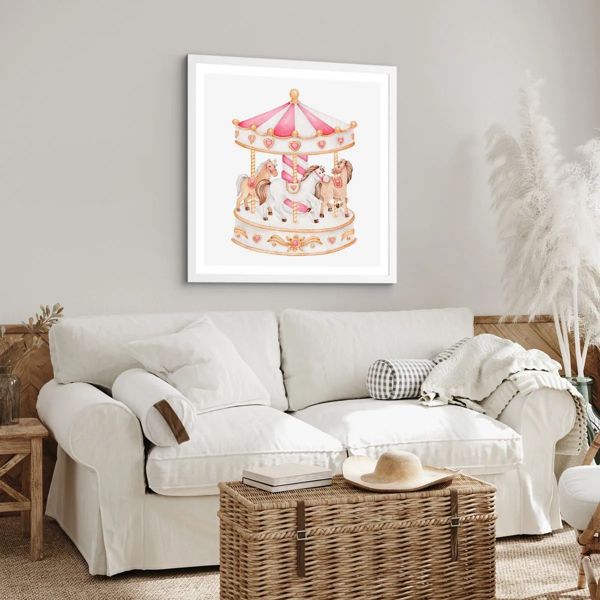 Poster in white frmae - Sweet World of Childhood - 30x30 cm
