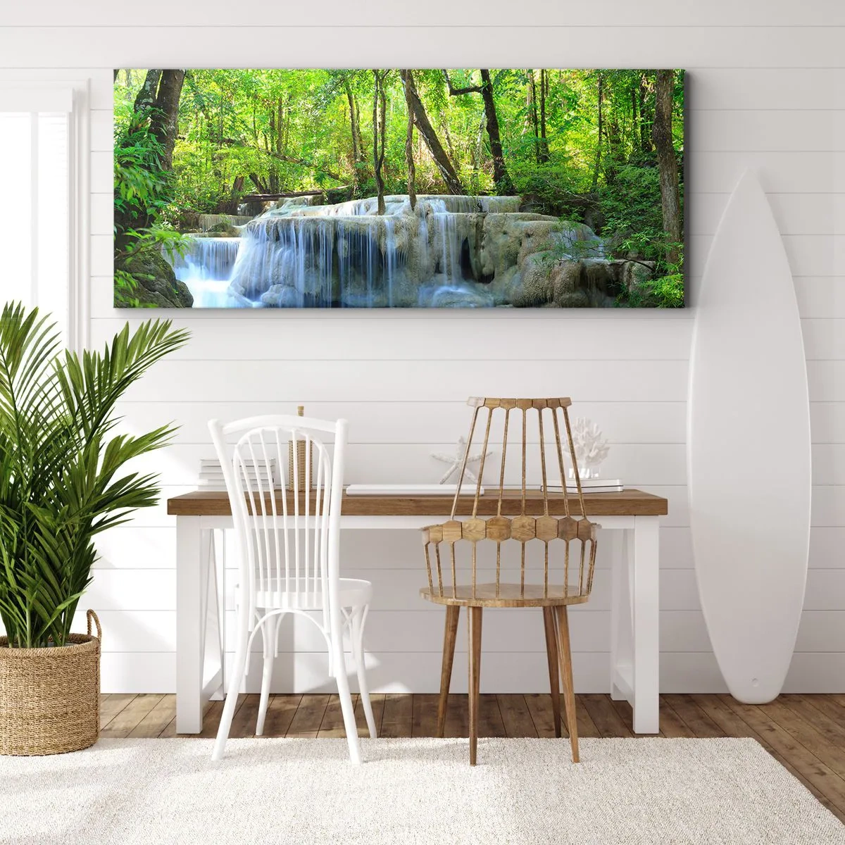 Canvas picture - Drowning in Turquoise and Green - 120x50 cm