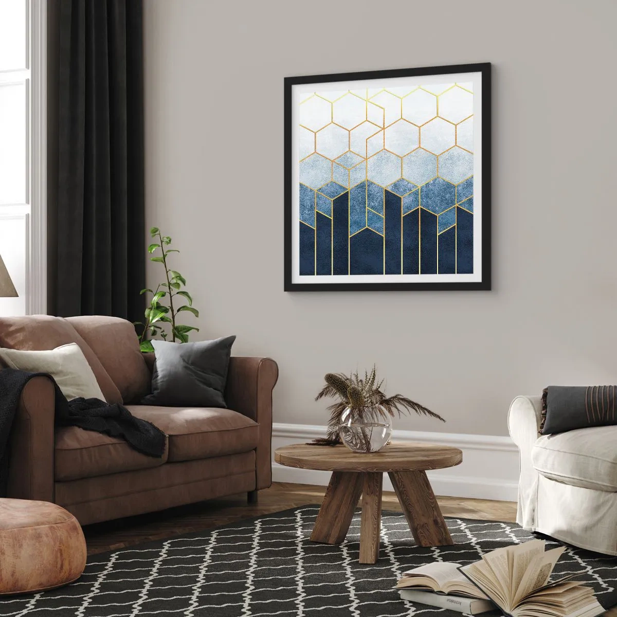 Poster in black frame - Composition in Syncopated Rhythm - 60x60 cm