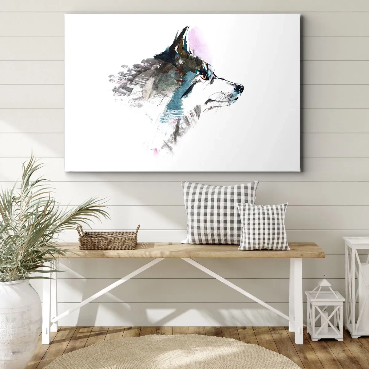 Canvas picture - Here Comes a Wolf - 120x80 cm