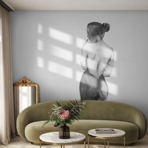 Custom Self-Adhesive Wallpaper Deluxe Sticker - By Her Side the World Disappears - Woman, Woman's Body, Graphics