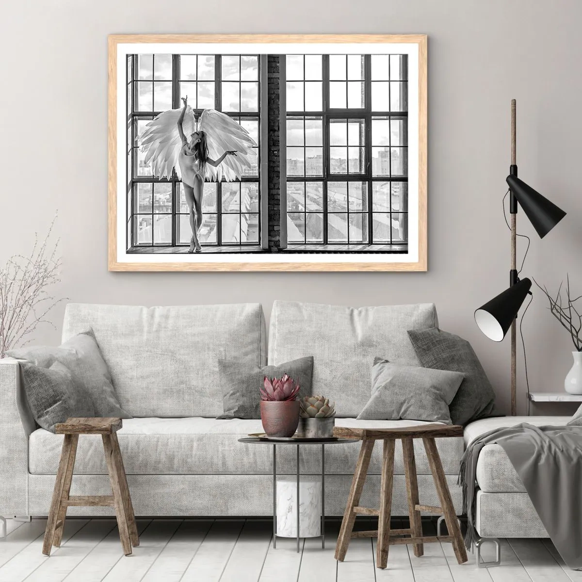 Poster in light oak frame - City of Angels? - 40x30 cm