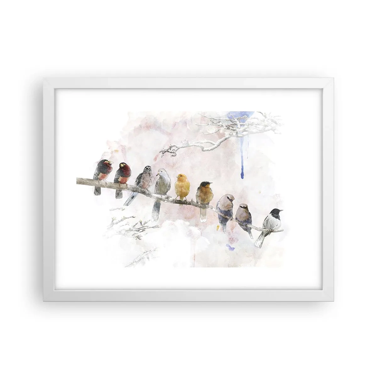 Poster in white frmae - Winged Encounter - 40x30 cm