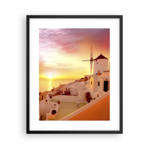 Poster in black frame - Melting in White and Gold - 40x50 cm