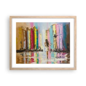 Poster in light oak frame - Follow Me - 50x40 cm