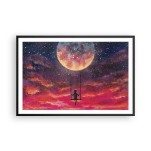 Poster in black frame - Swinging in the Clouds - 91x61 cm