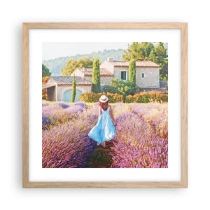 Poster in light oak frame - Lavender Girl - 40x40 cm