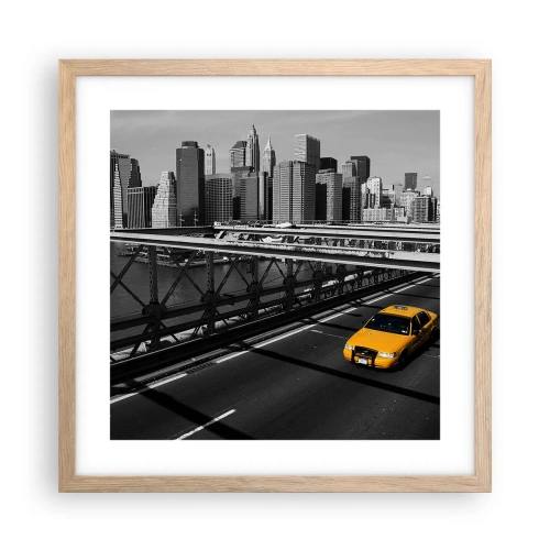 Poster in light oak frame - Colour of a Big City - 40x40 cm