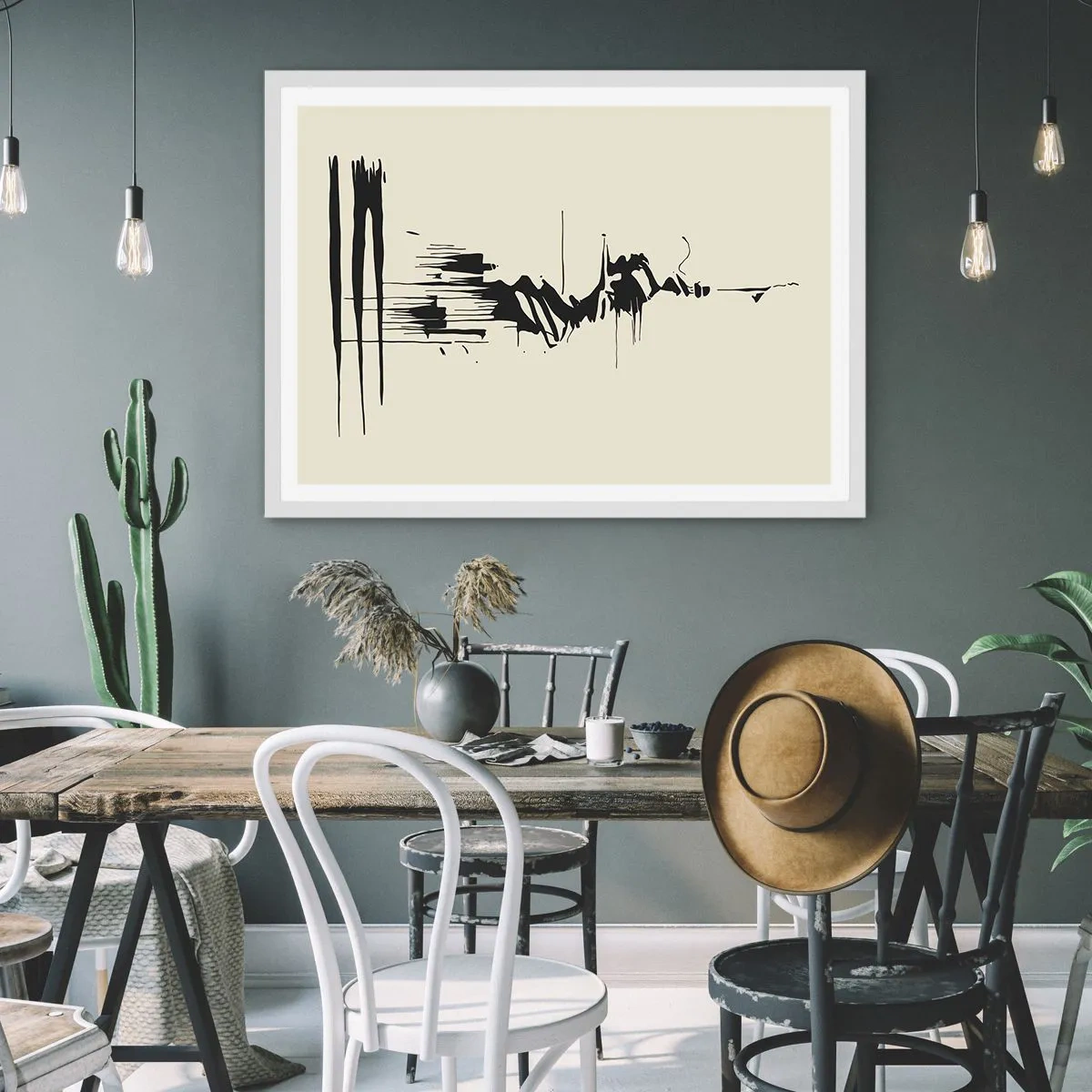 Poster in white frmae - Hasty Abstract - 50x40 cm