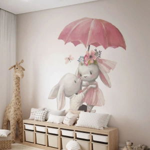 Photo Wallpaper Standard Eco - This Is Love - For children, Rabbits, Fairy tale - 350x256 cm