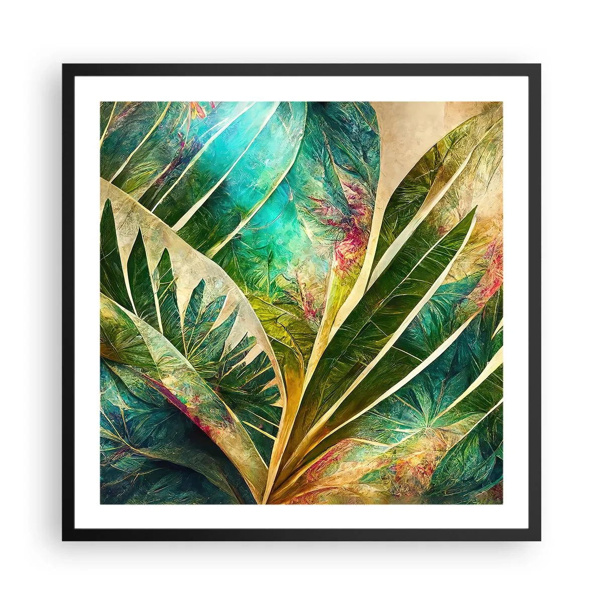 Poster in black frame - Colours of the Tropics - 60x60 cm