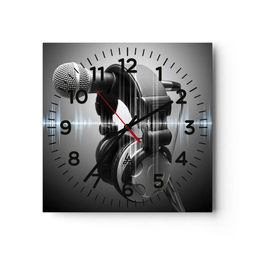 Wall clock - Clock on glass - You Can Still Hear the Singing - 40x40 cm