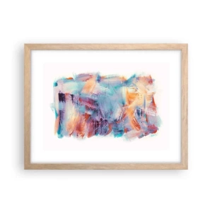 Poster in light oak frame - Colourful Mess - 40x30 cm