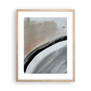 Poster in light oak frame - Composition: Arc of Black and Grey - 40x50 cm