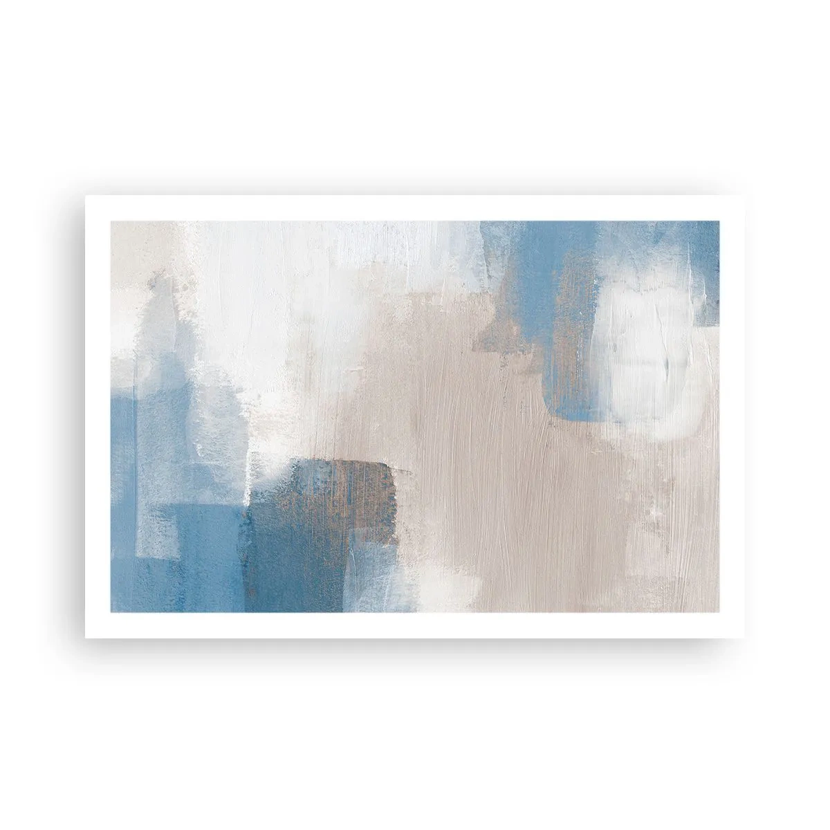 Poster - Pink Abstract with a Blue Curtain - 91x61 cm