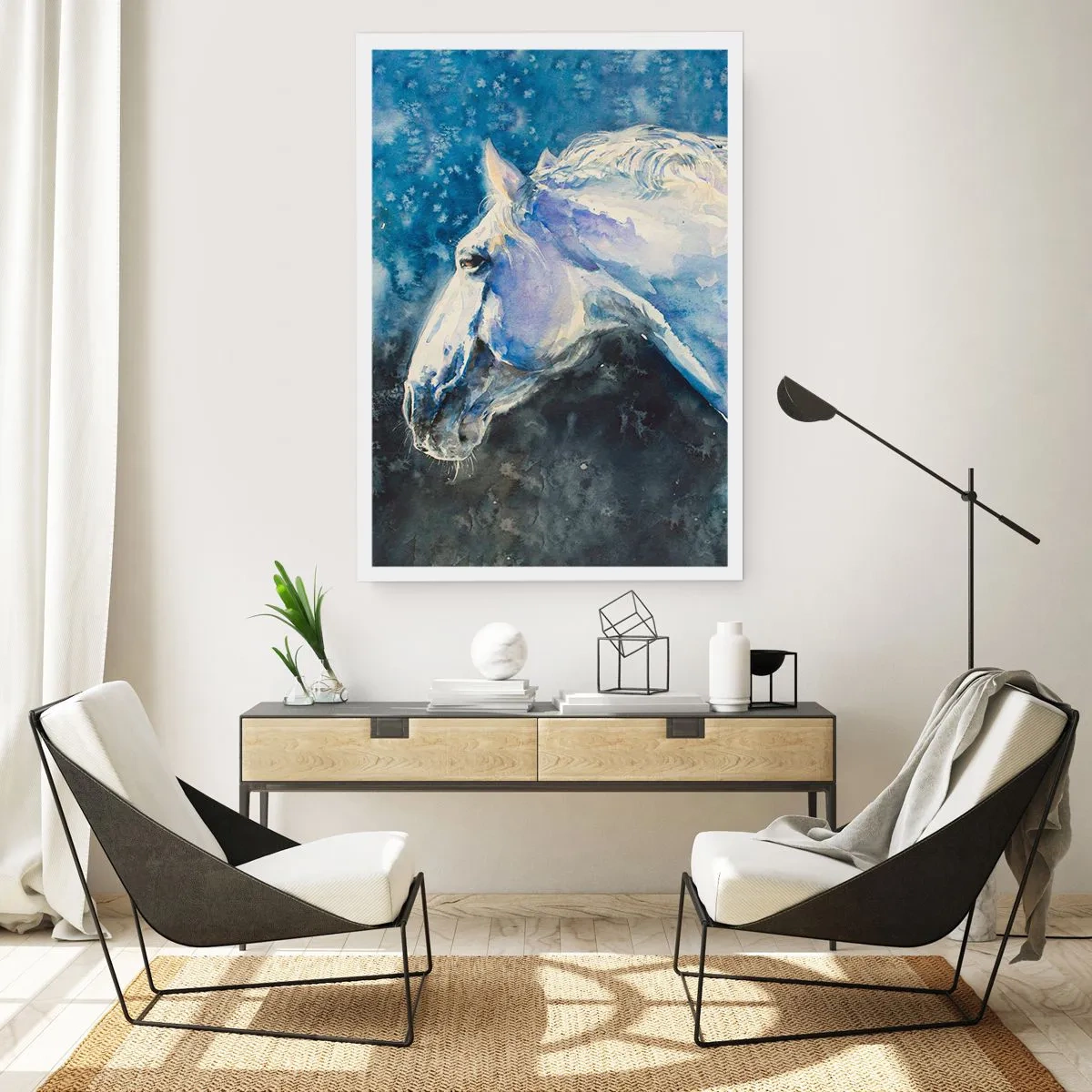 Poster - Portrait in Blue Light - 30x40 cm