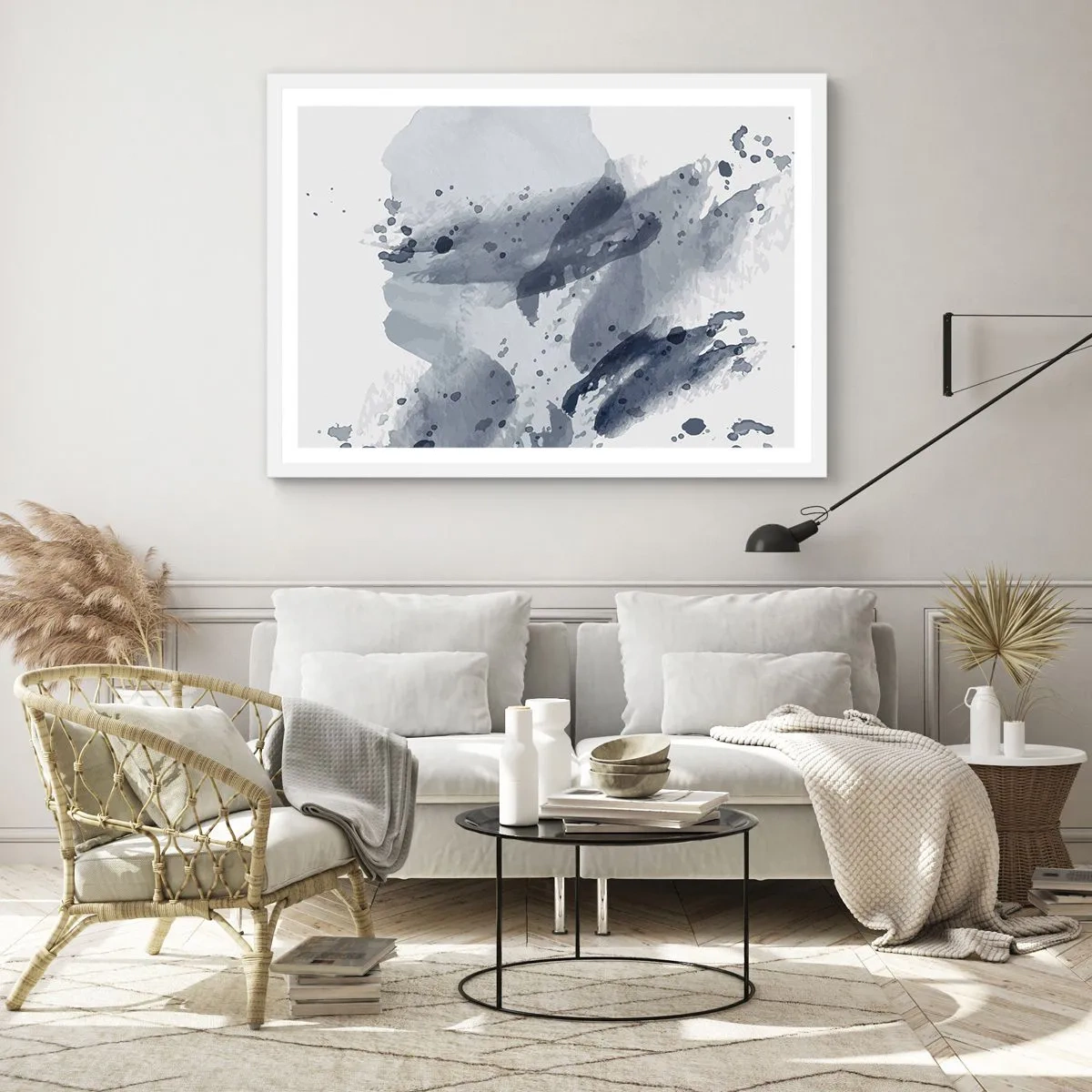 Poster in white frmae - Study in Nature of Water - 100x70 cm