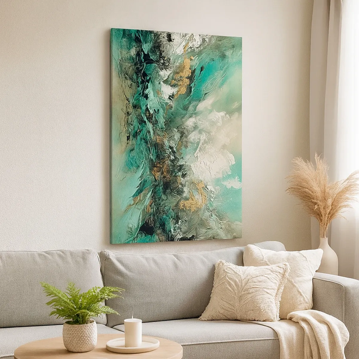 Canvas picture - Emerald and Black Lump - 50x70 cm