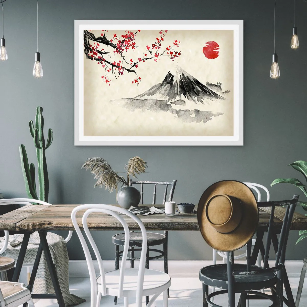 Poster in white frmae - Love Japan - 100x70 cm