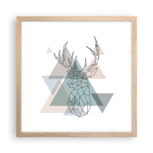Poster in light oak frame - In a Geometrical Forest - 40x40 cm