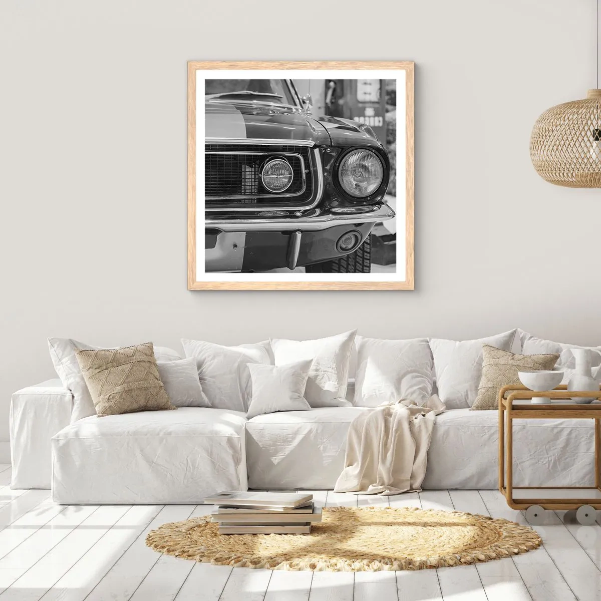 Poster in light oak frame - Rough Ride - 40x40 cm