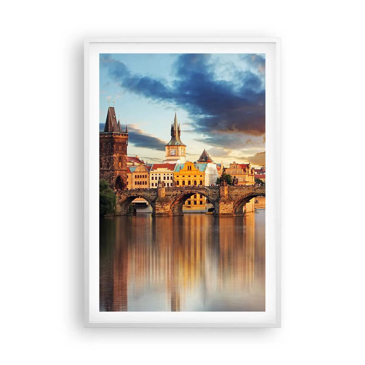 Poster in white frmae - Beautiful Prague - 61x91 cm