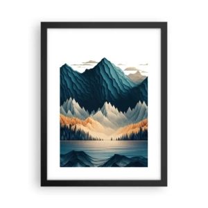 Poster in black frame - Perfect Mountain Landscape - 30x40 cm