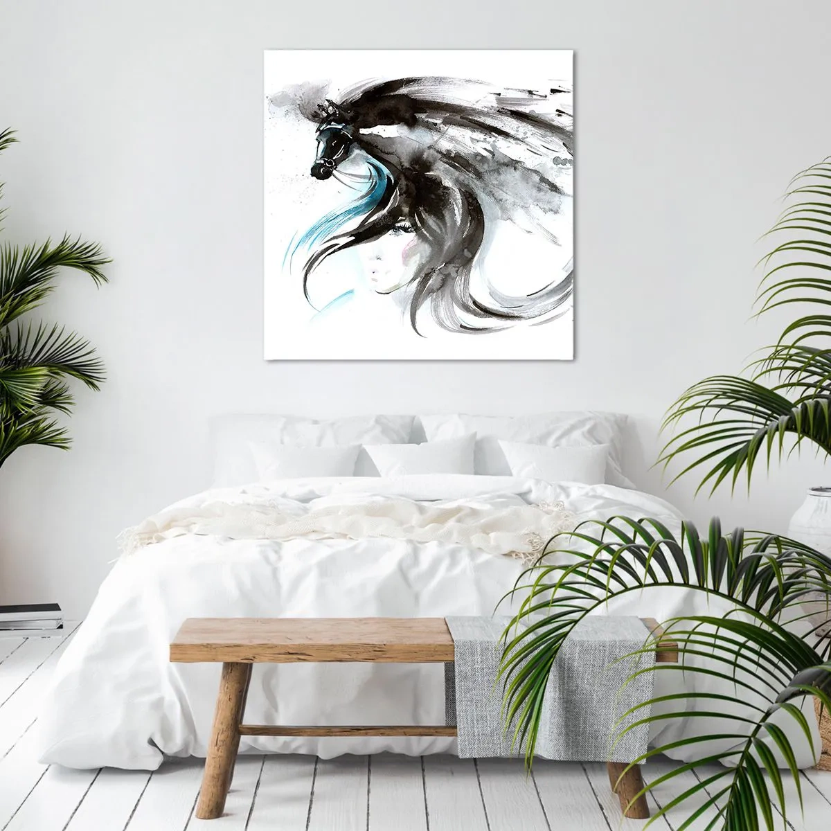 Canvas picture - Gallop of a Black Prince - 70x70 cm