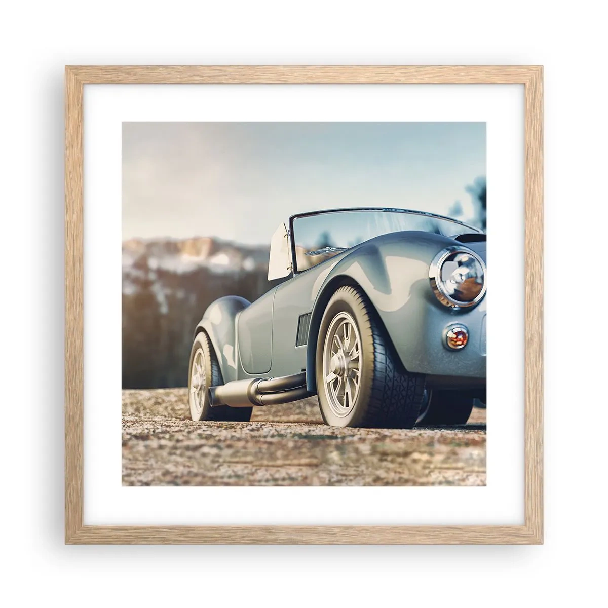 Poster in light oak frame - Styel Is What Counts - 40x40 cm