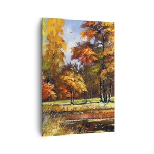 Canvas picture - Landscape in Gold and Brown - 70x100 cm