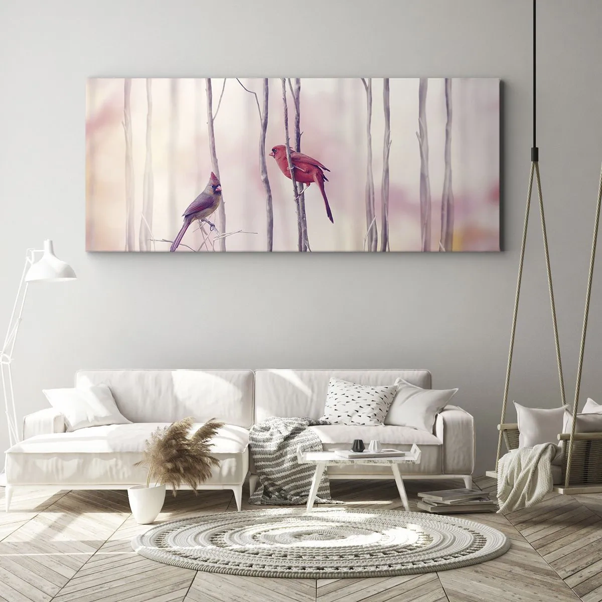 Canvas picture - Tale of a Pink Forest - 100x40 cm
