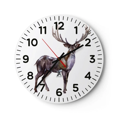 Wall clock - Clock on glass - King of Northern Forest - 30x30 cm