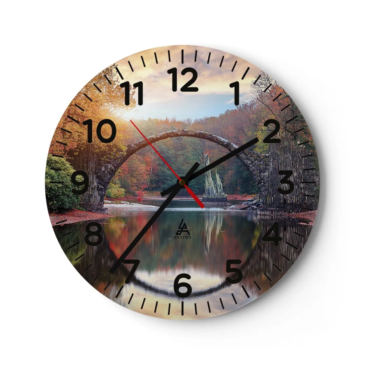 Wall clock - Clock on glass - On the Other Side of a Mirror - 40x40 cm
